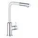 KLUDI-L-INE-S-ECO-Spueltisch-EHM-herausziehbarer-Auslauf-kurzer-Hebel-chrom-weissmatt-408519378 gallery number 1